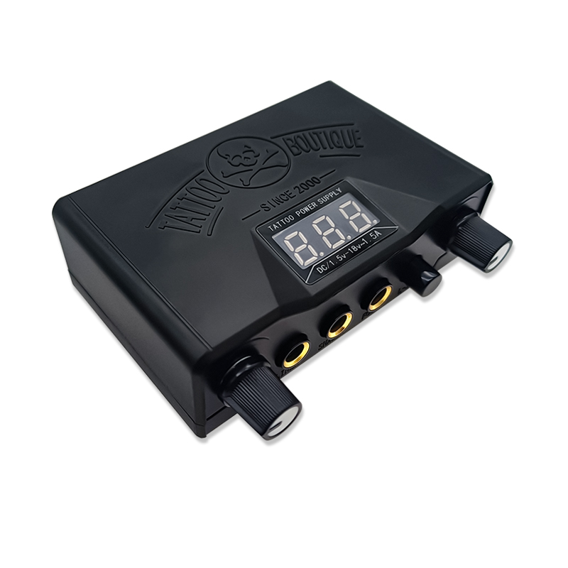1Pcs New Black Double Dual LED 3 Digital Display Tattoo Power Supply For Tattoo Machine permanent makeup power supply tattoo