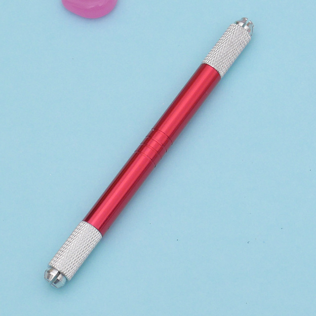 1Pc New Double Head Microblading Pen Manual Tattoo Machine Needle Blade Permanent Makeup Embroidered Eyebrow Lips
