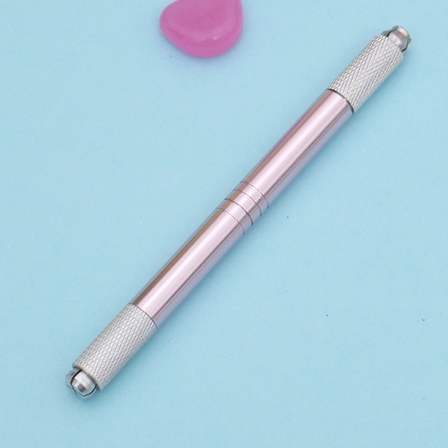 1Pc New Double Head Microblading Pen Manual Tattoo Machine Needle Blade Permanent Makeup Embroidered Eyebrow Lips