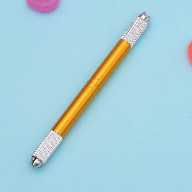1Pc New Double Head Microblading Pen Manual Tattoo Machine Needle Blade Permanent Makeup Embroidered Eyebrow Lips