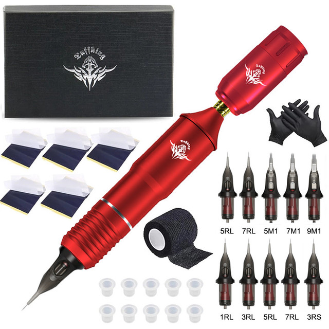 Professional Tattoo Machine Kits Rotary Wireless Tattoo Pen Set RCA Interface RCA Interface Permanent Makeup Tattoo Supplies