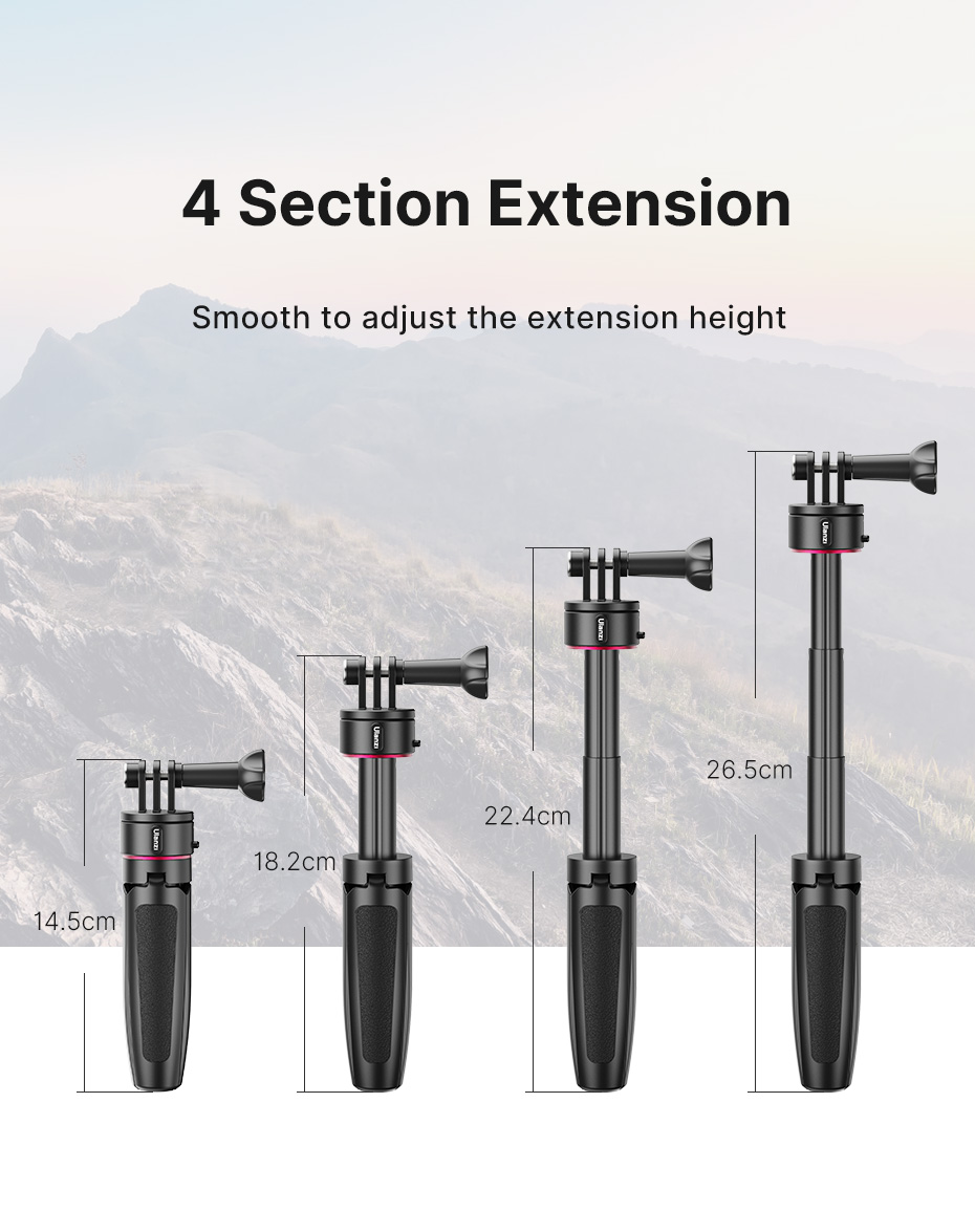 MT-09 Extend Gopro Vlog Tripod Mini Portable Tripod for Gopro Hero 10 9 8 7 6 5 Black Session Osmo Action insta360 Camera