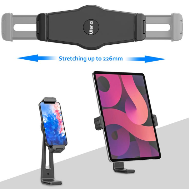 ST-20 Adjustable Vertical Shooting Mount Plastic Tablet Mount Holder Mobile Stand Conference Lecture Live Tripod Mount