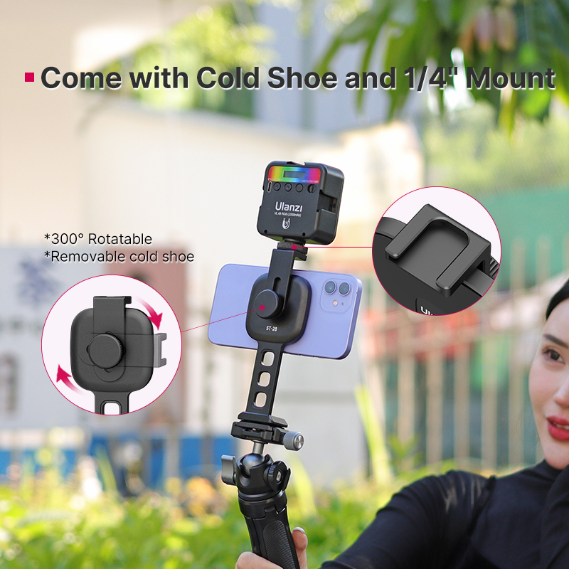 ST-28 Magnetic Phone Mount Holder for iPhone 12 13 Tripod Mount with Magsafe Vertical Shooting Cold Shoe Video Light