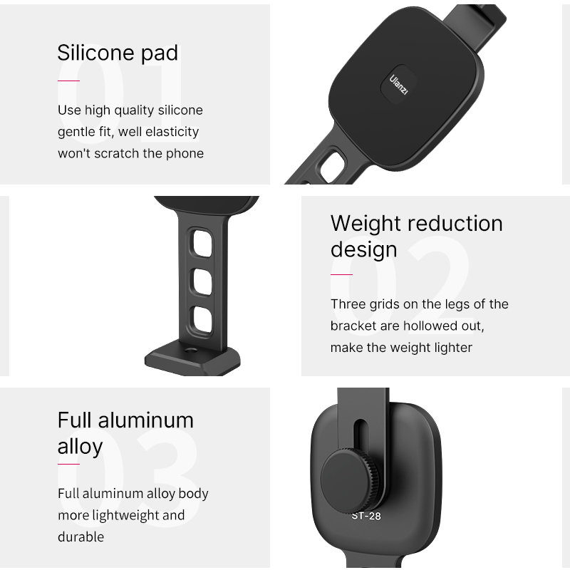 ST-28 Magnetic Phone Mount Holder for iPhone 12 13 Tripod Mount with Magsafe Vertical Shooting Cold Shoe Video Light