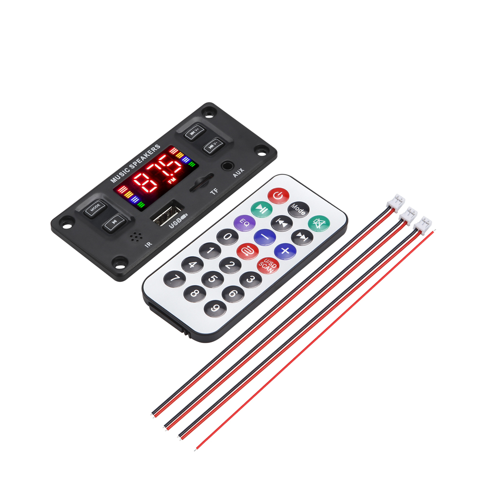 New 2*30W Amplifier Bluetooth 5.0 MP3 Decoder Board 60W 12V Music Player USB Module FM AUX Radio Recording Handsfree Call