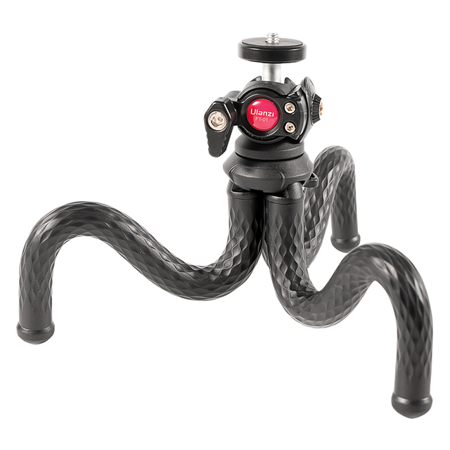 FT-01 Flexible Mini Octopus Tripod for Phone DSLR Vlog Travel Photography With Cold Shoe Phone Holder Mount Mic Light