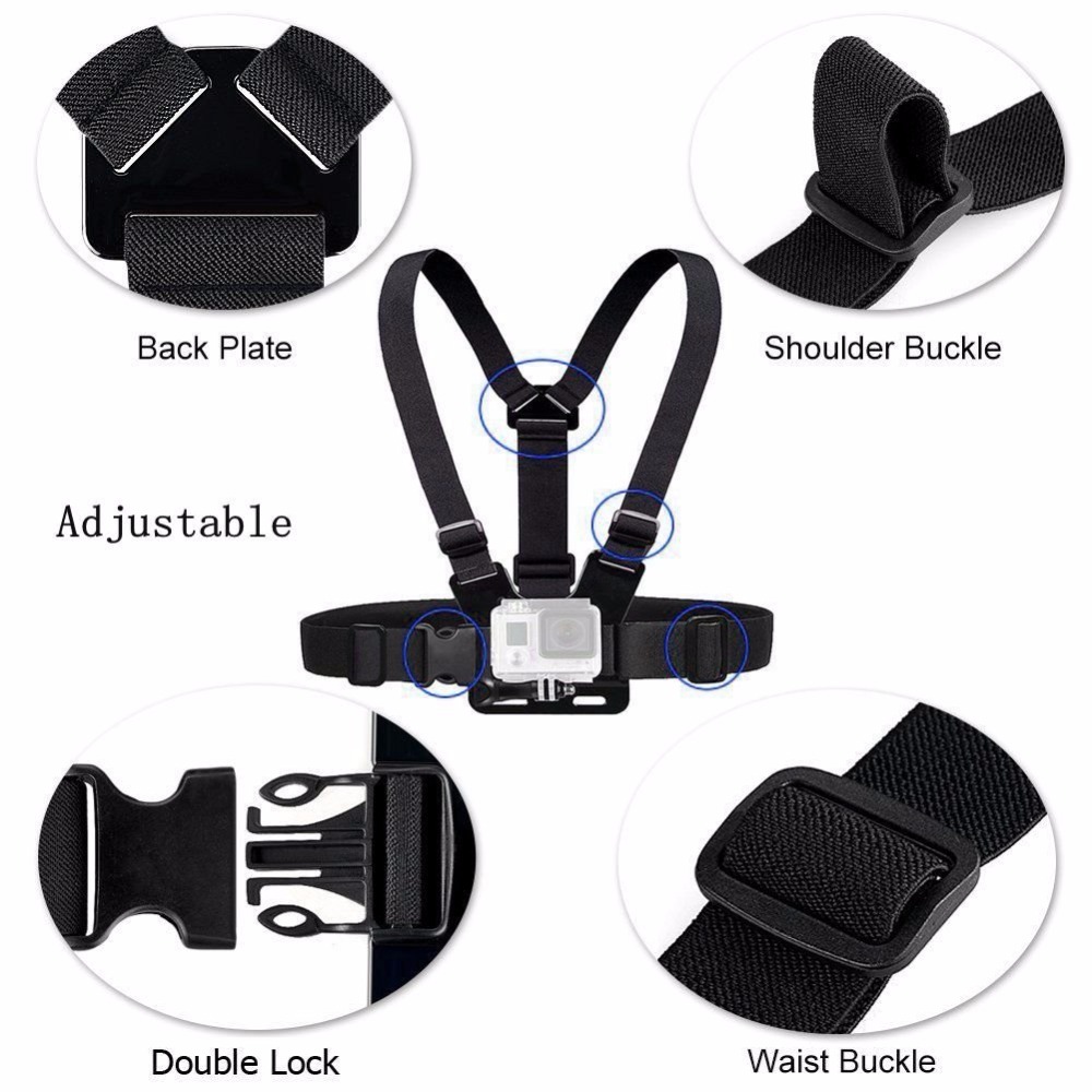Chest Strap mount belt for Gopro hero 7 6 5 4 3+ 3 Xiaomi yi 4K Action camera Chest Harness for SJCAM SJ4000 sport cam fix