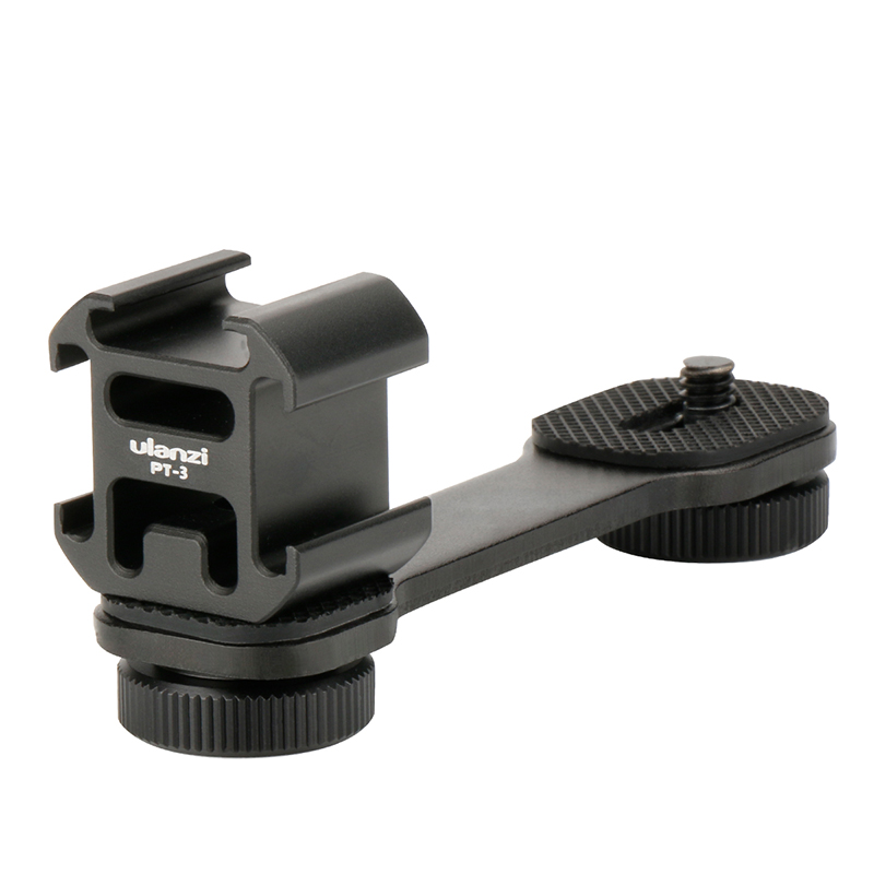 PT-3 Metal Extension Bar 3 Cold Shoe Mounts for Zhiyun Smooth 4/DJI OSMO/Vimble 2 Gimbal LED Light BY-MM1 Microphone