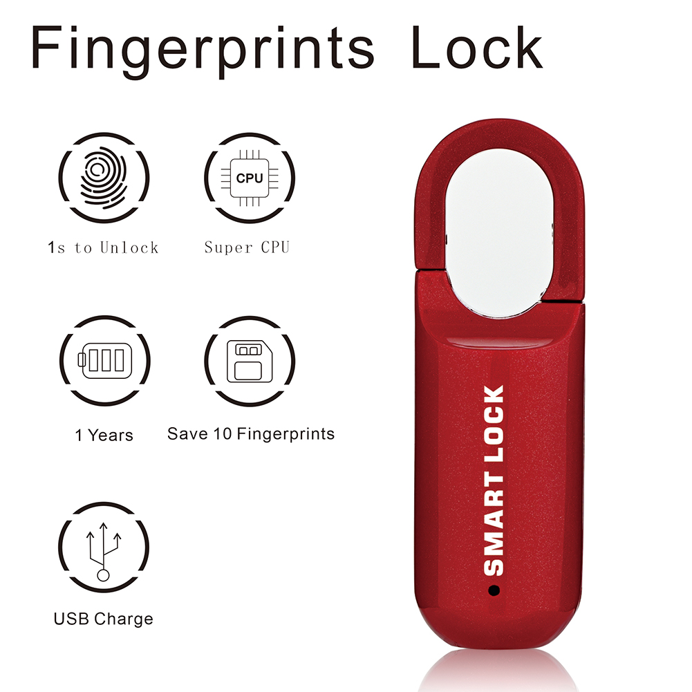 Mini Fingerprint Padlock Smart Touch Fingerprint Door Lock USB Keyless Anti Theft Lock For Travel Case Drawer Cabinet Lock