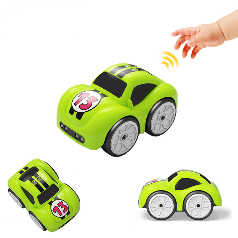 1PC RC Intelligent Sensor Remote Control Cartoon Mini Car Radio Controlled Electric Cars Mode Smart Music Light Toys for Children
