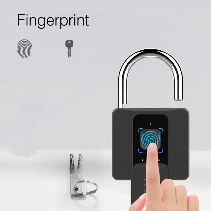 Smart Fingerprint Padlock Anti-Rust Waterproof Biometric Drawer Cabinet Gate Door Lock With Key