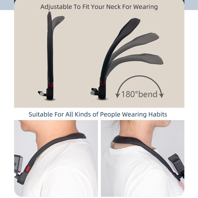 New Neck Holder Mount For GoPro Hero 10 9 Silicone Smartphone Chest Bracket Quick Release Vlog Hanging Stand Camera Accessories