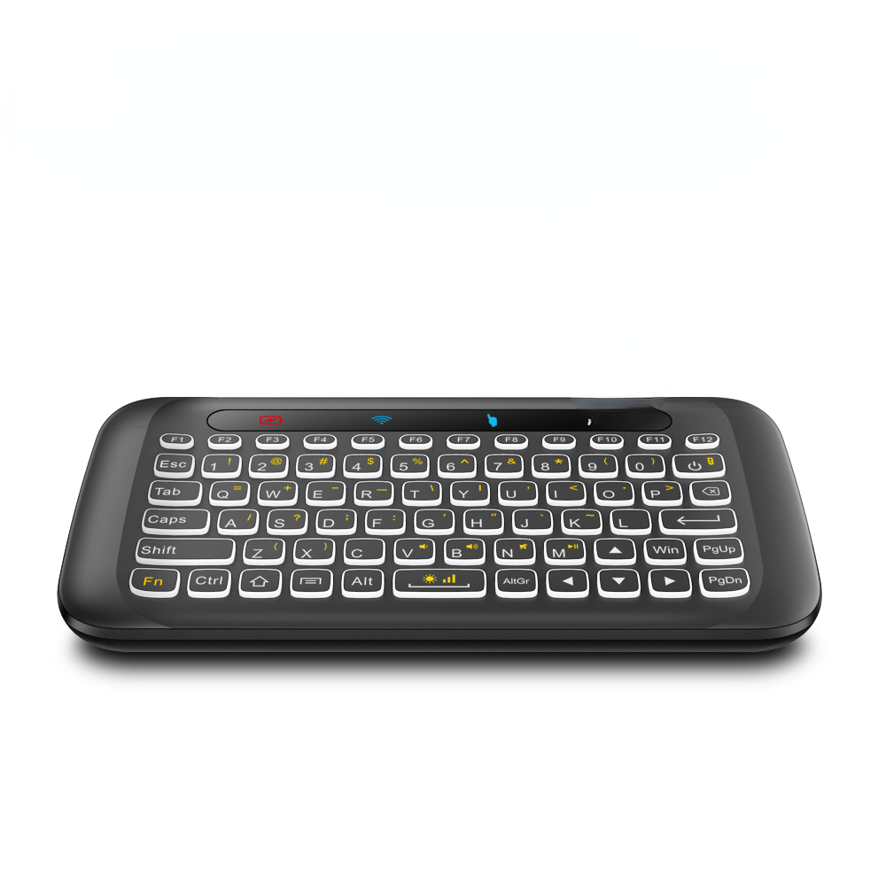 2.4G Mini Wireless Remote Keyboard  IR Leaning H20 with LED Backlit Multi-touch Touchpad by Dupad Story for Android tv