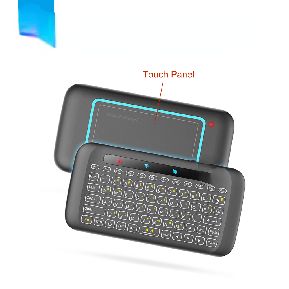 2.4G Mini Wireless Remote Keyboard  IR Leaning H20 with LED Backlit Multi-touch Touchpad by Dupad Story for Android tv