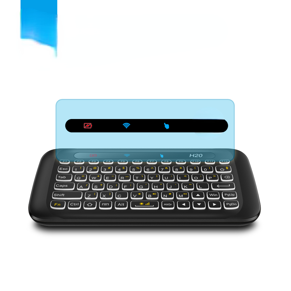2.4G Mini Wireless Remote Keyboard  IR Leaning H20 with LED Backlit Multi-touch Touchpad by Dupad Story for Android tv