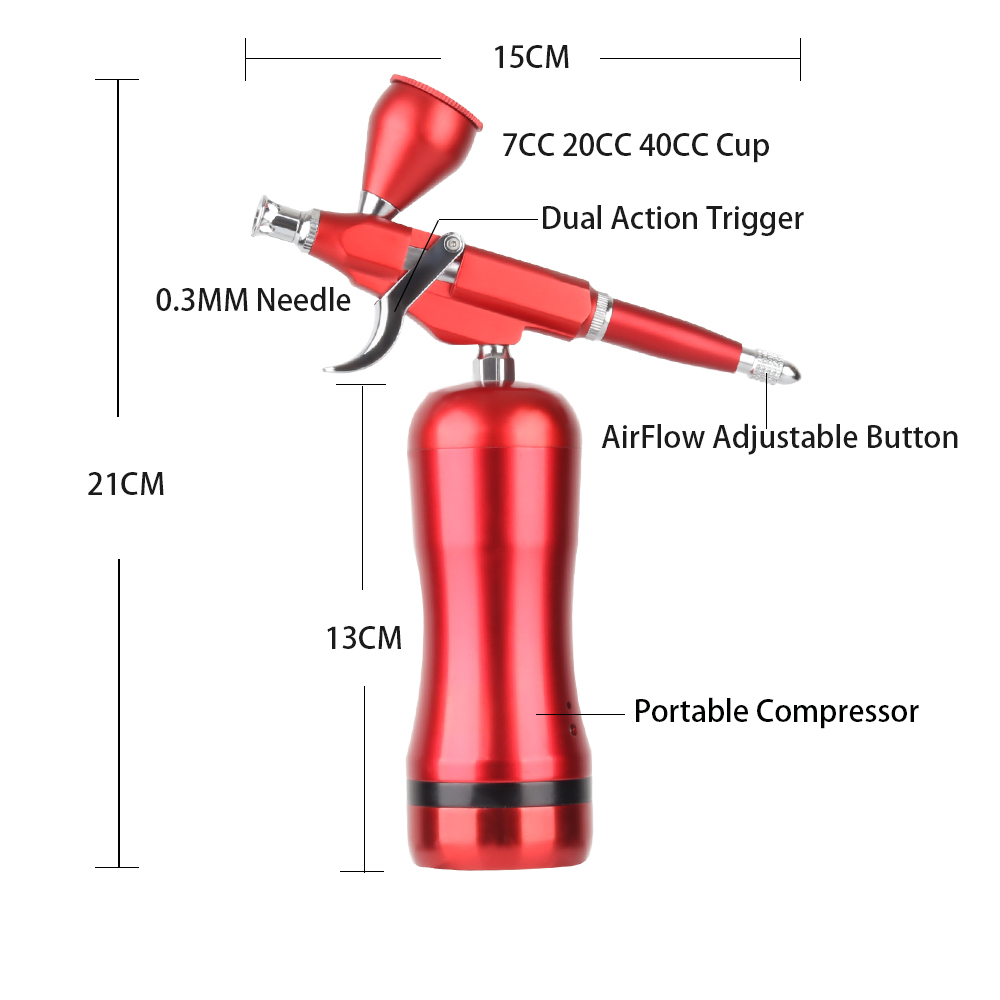 Professional Mini Airbrush Compressor Easy Clean Air Brush Spray Gun for Cake Decoration Temporary Tattoos