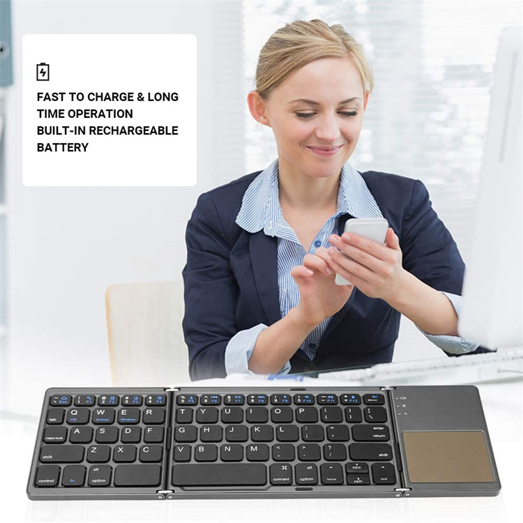 Wireless Folding  Bluetooth Keyboard With Touchpad For Windows Android IOS Phone Multi-Function Button Mini