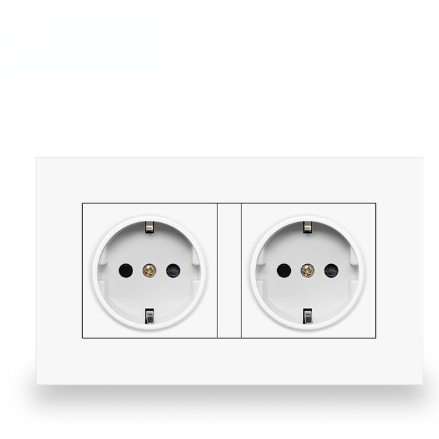 EU Standard USB socket, Double Outlet,16A Quality power panel AC 110~250V 146mm * 86mm,Double frame Wall USB Power Outlet