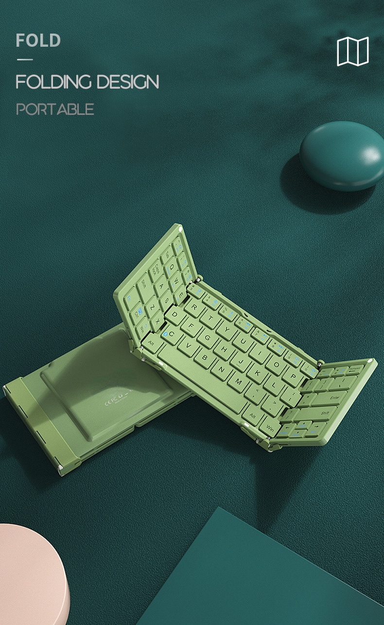 Bluetooth Wireless tablet Keyboard Folding for iPhone iPad Tablet Laptop Macbook PC Compatible with IOS Android Windows portable
