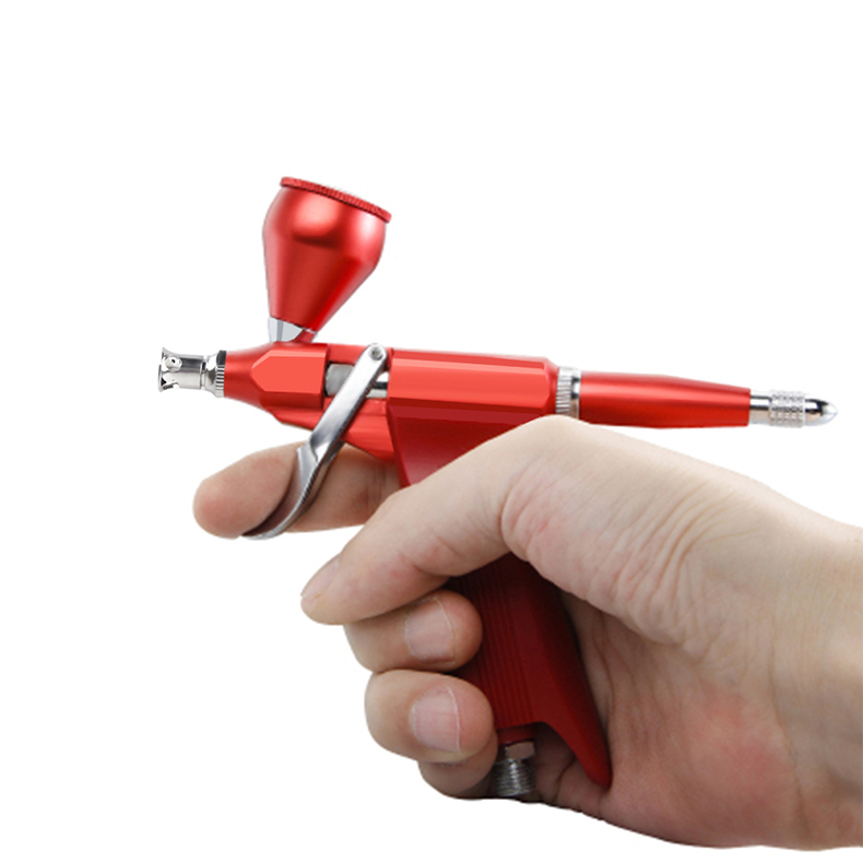 Portable Airbrush Pen Double Piston Wired G1/8 Connector Spray Gun Replaceable Cup Easy Clean And Use