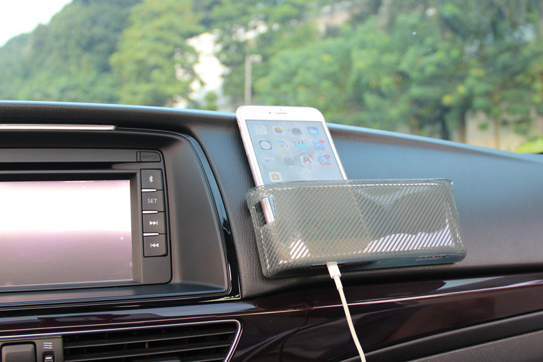 Car Multifunction Storage Box Card Phone holder Phone Charger Cradle Trash Bin Hanging Pocket Organizer Garbage Charge Keys Coin