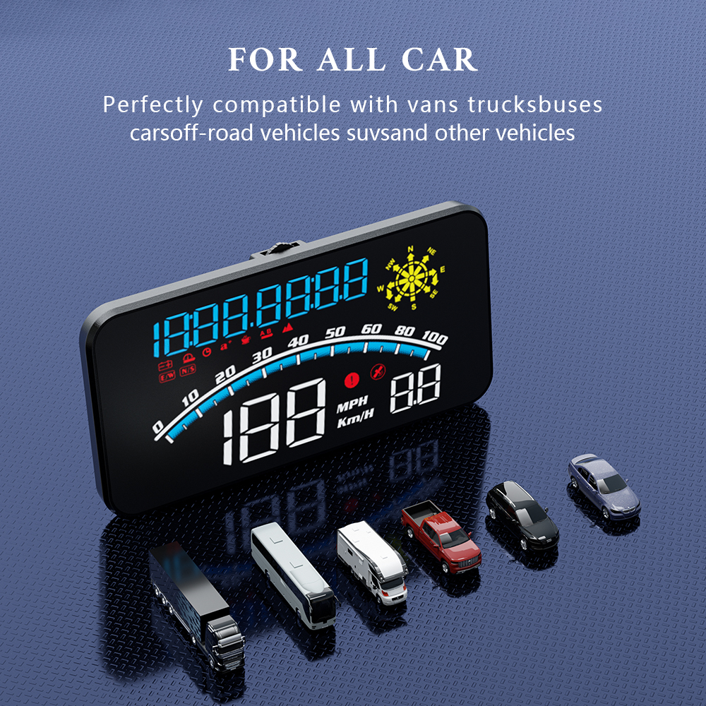 V41 GPS HUD Head Up Display Car Speed Windshield Projector Auto Electronics Shift Reminder Water Temp KM/H MPH