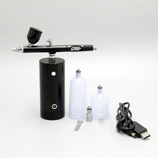 Portable Rechargeable Mini Air Compressor Kit Air-Brush Paint Spray Gun Airbrush For Nail Art Tattoo Craft Cake Fog Mist Sprayer