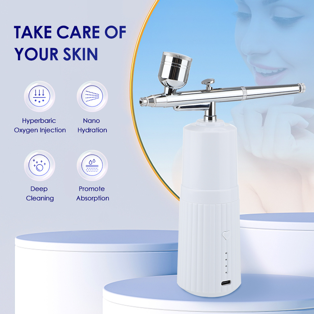 Portable Air Brush Kit Airbrush with Compressor Water Air injector Gun For Nails Art Paint Makeup Pastry Cake Nano Facial Spray