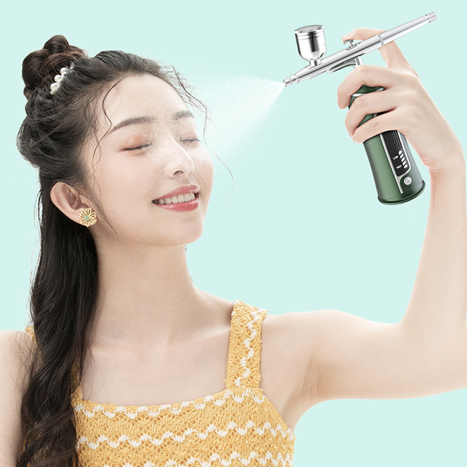 Action Airbrush Compressor Kit Makeup Face Nail Art Spray Cordless Paint Spray for Make-Up Cake Decoration Art Drawing Tool