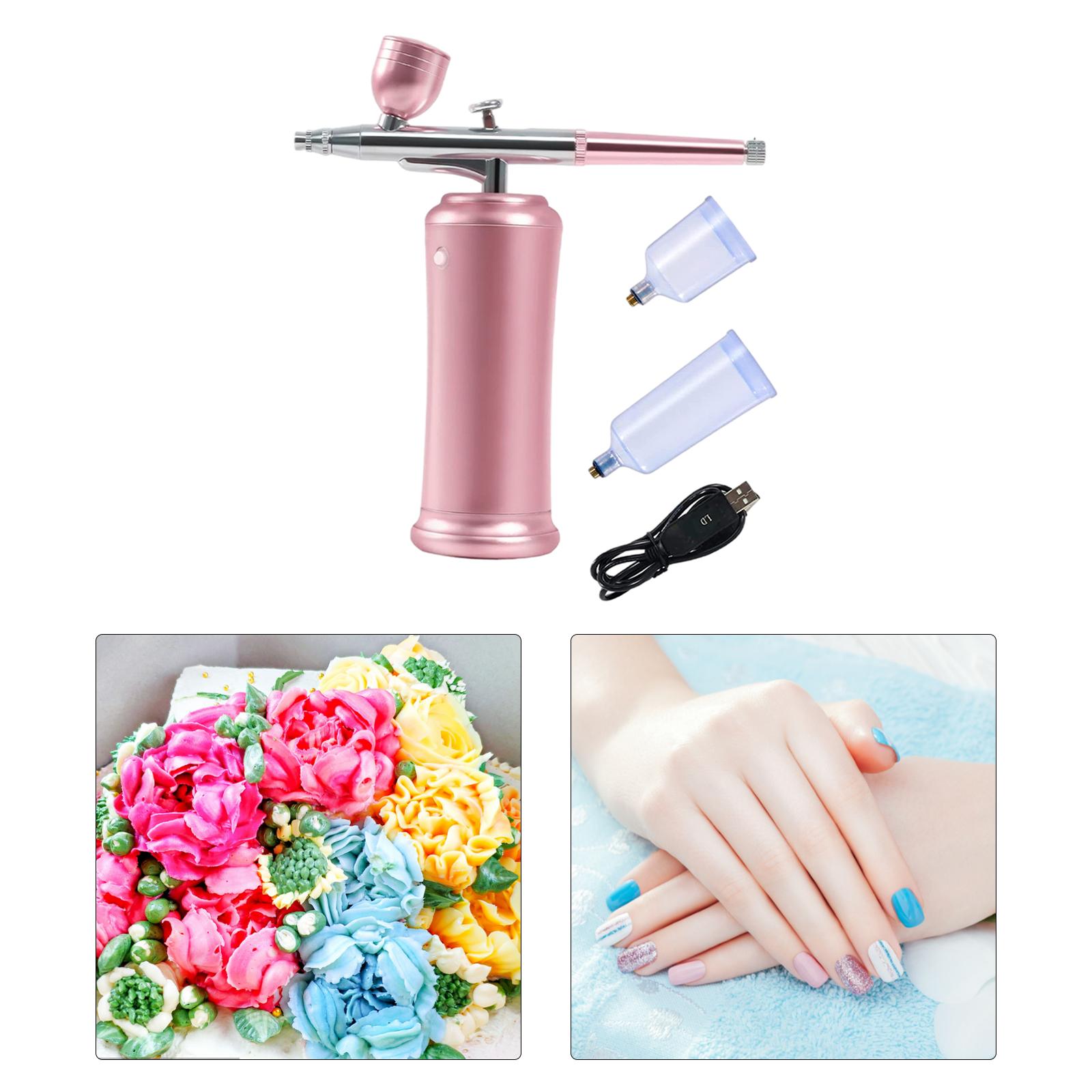 Cordless Portable Airbrush Kit Fog Mist Sprayer Rechargeable Mini Air-Brush Paint Spray Gun for Nail Art Barber Cake Tattoo