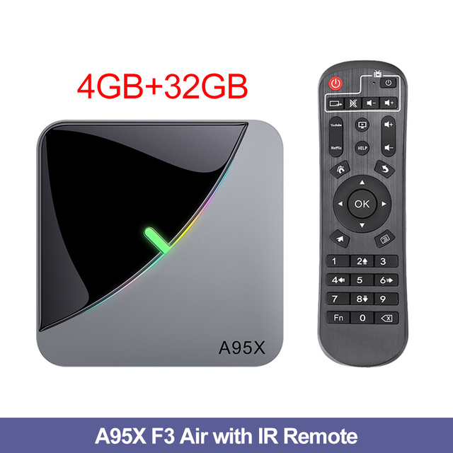 F3 Air RGB Light TV Box Android 9.0 Amlogic S905X3 Smart TV BOX 4GB TVBox Dual Wifi 4K 60fps Media Player