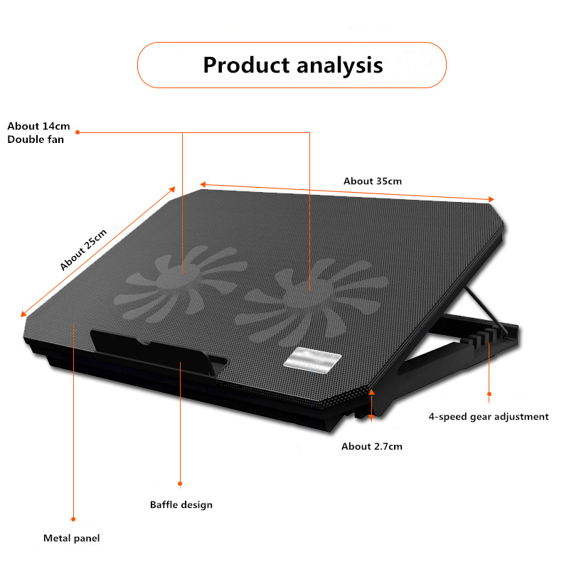 Laptop base radiator pad bracket 14-17 inch universal USB interface notebook peripheral cooling fan With switch speed control