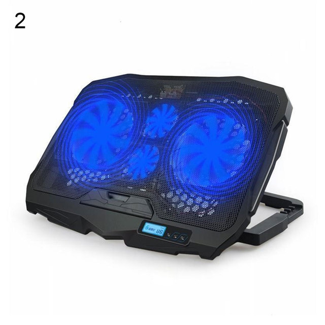 Desk Adjustable Laptop Stand Cooler Fan Laptop Cooling Pad with 4 Fans 2-USB Notebook Stand Holder for 14/15.6 inch Notebook