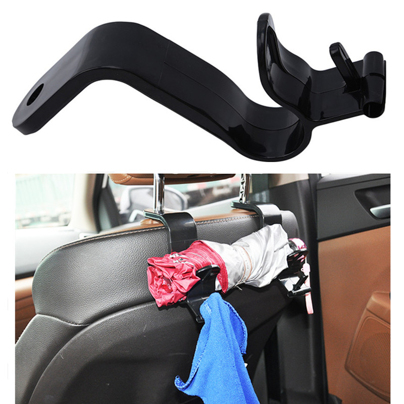 2pc Car Seat Back Hooks Universal Seat Mounting Bracket Umbrella Holder Clip Auto Coat Hanger Interior Accessories