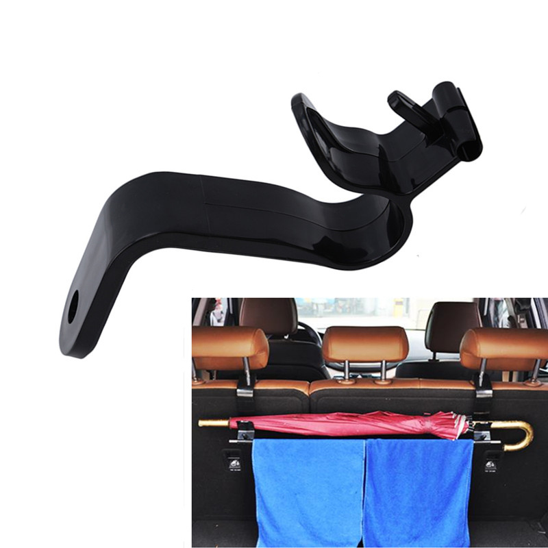 2pc Car Seat Back Hooks Universal Seat Mounting Bracket Umbrella Holder Clip Auto Coat Hanger Interior Accessories