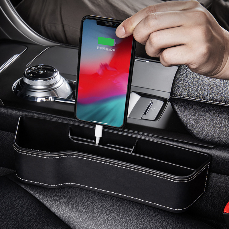 Car Seat Crevice Storage Box Seat Gap Slit Pocket Catcher Organizer Universal Car Seat Organizer Card Phone Key Holder Pocket