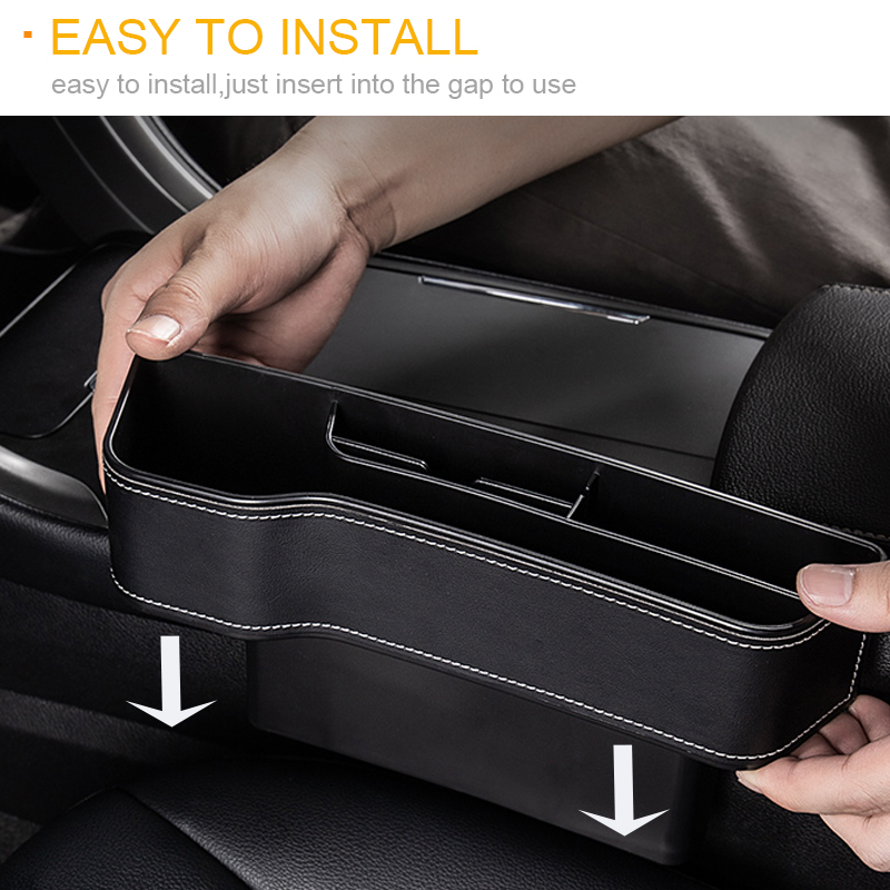 Car Seat Crevice Storage Box Seat Gap Slit Pocket Catcher Organizer Universal Car Seat Organizer Card Phone Key Holder Pocket