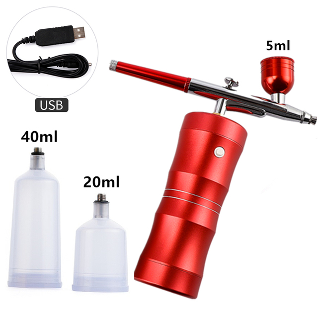 Portable Mini Airbrush Facial Water Oxygenation Machine Nano Spray Facial Moisturizing Rejuvenation Nail Tattoo Craft Cake
