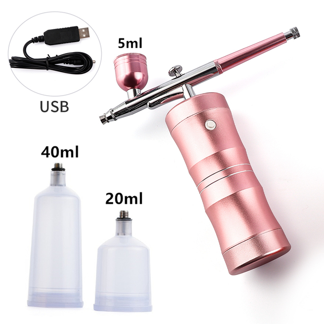 Portable Mini Airbrush Facial Water Oxygenation Machine Nano Spray Facial Moisturizing Rejuvenation Nail Tattoo Craft Cake