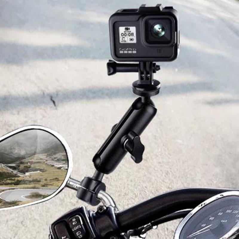 Gopro Handlebar Support Motorcycle Sports Camera Mount Go Pro Ram Mount Motorcycle Mirror Pole Bracket Moto Bicycle Holder