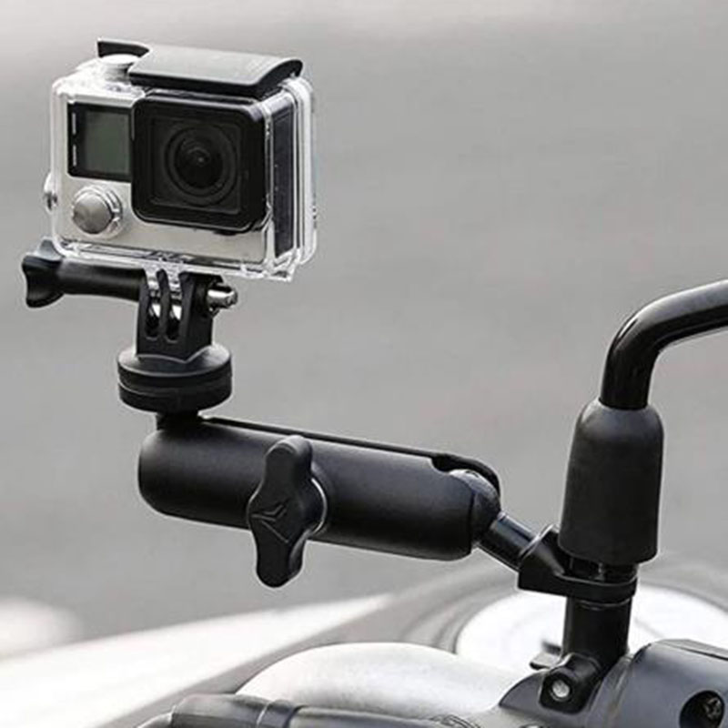 Gopro Handlebar Support Motorcycle Sports Camera Mount Go Pro Ram Mount Motorcycle Mirror Pole Bracket Moto Bicycle Holder