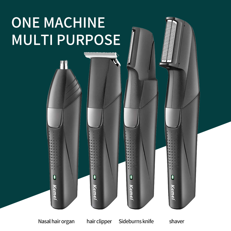 Original kemei hair beard trimmer for facial&body electric shaver men's grooming kit for nose ear eyebrow with adjustable comb