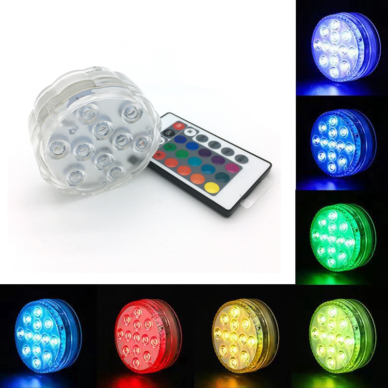 RGB Hookah Shisha LED Light Underwater Lights Pool Lamp Christmas Party Decoration With Remote Control 16 Colors