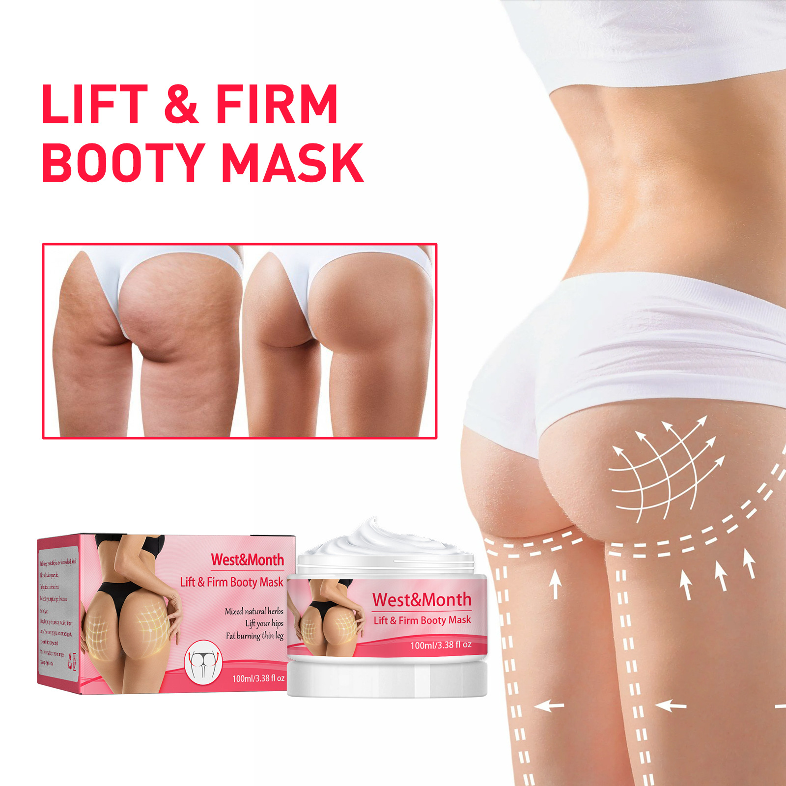 100ML Big Ass Butt Enhancement Cream Hip Buttock Fast Growth Butt Enhancer Breast Enlargement Sexy Chest Body Care For Women