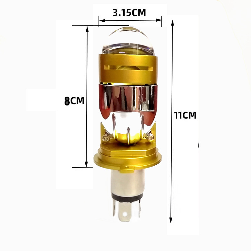 2pcs Dual Lens H4 LED 80W Car Headlight Mini LED H4 Projector Lens Hi/Low Beam Auto Lamp Plug-in-Play Turbo Fan Car Motorcycle Bulbs