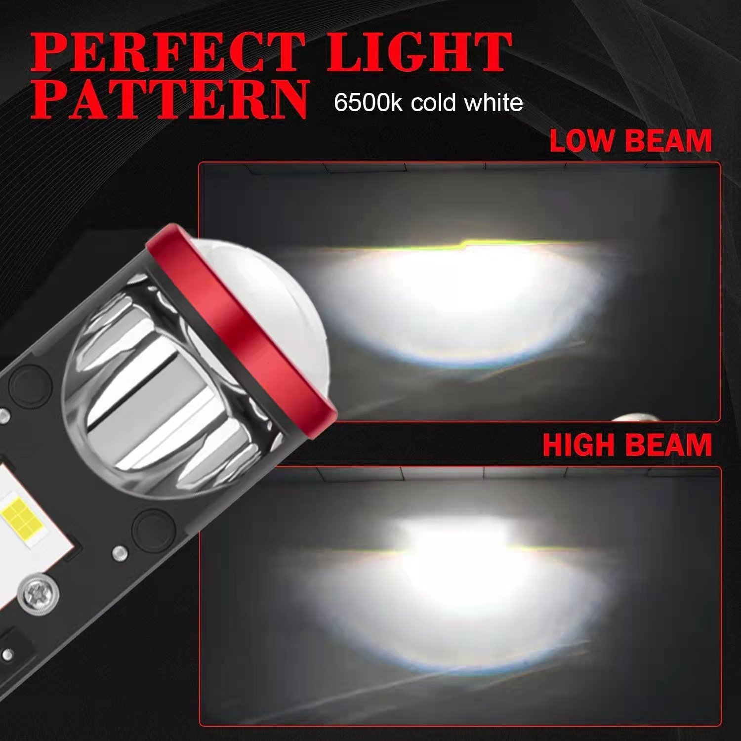 2pcs 60W Lamp H4 LED Mini Car Headlight LED Projector Lens H4 Hi/Low Beam Lamp for Cars Motorcycles Automotivo Fog Lights Plug& Play