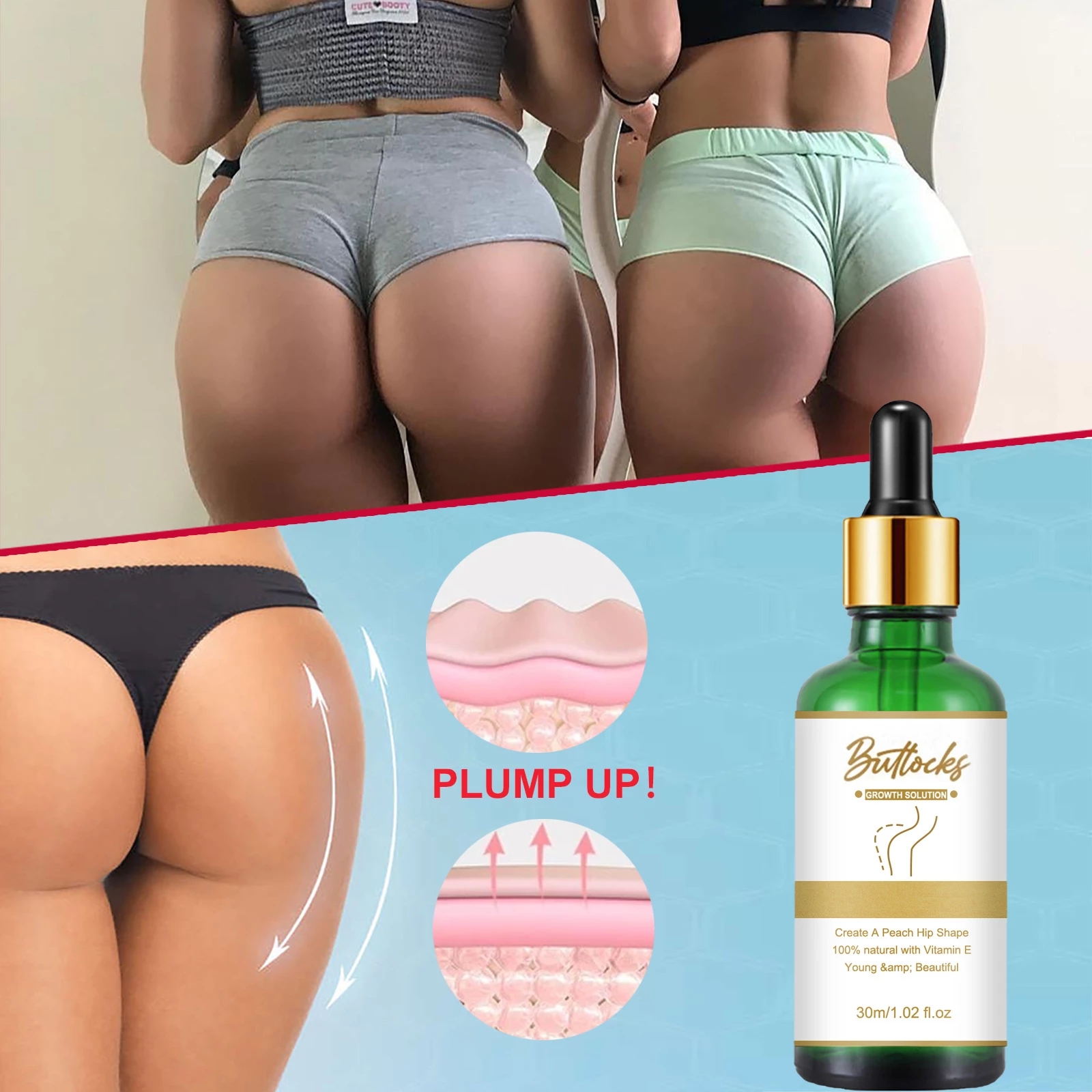 Sexy Hip Buttock Enlargement Essential Oil Cream Effective Lifting & Firming Hip Lift Up Butt Beauty