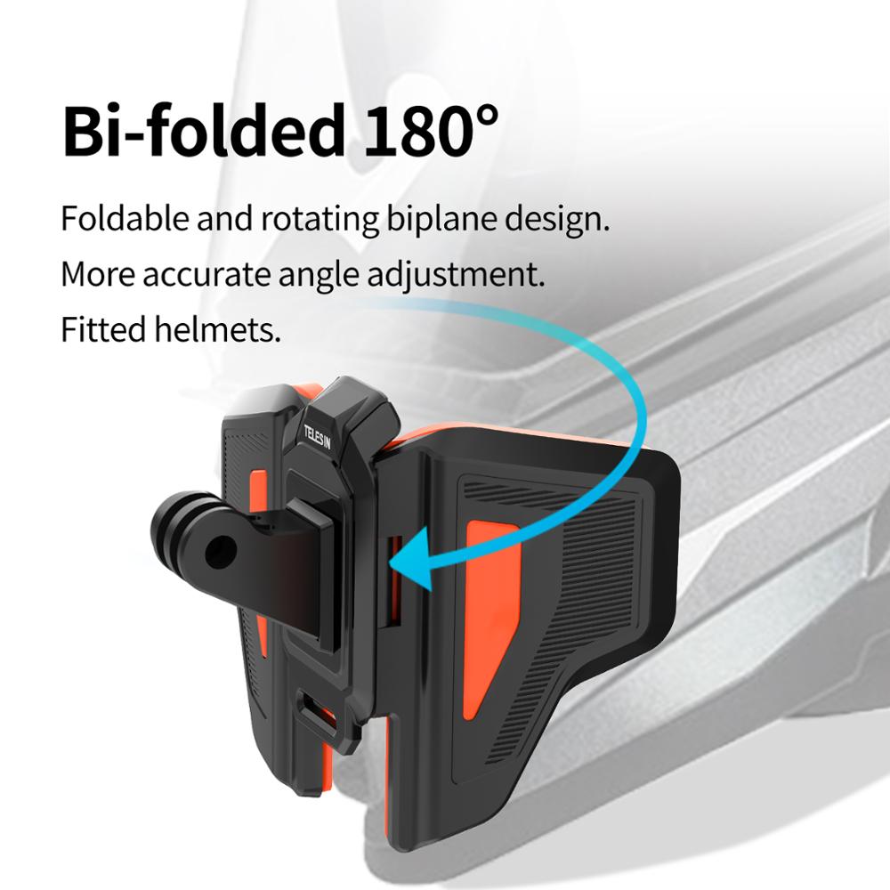 Motorcycle Helmet Mount Strap Flodable Front Chin Mount for GoPro Hero 10 9 8 7 6 5 DJI Osmo Action Insta360 Accessories