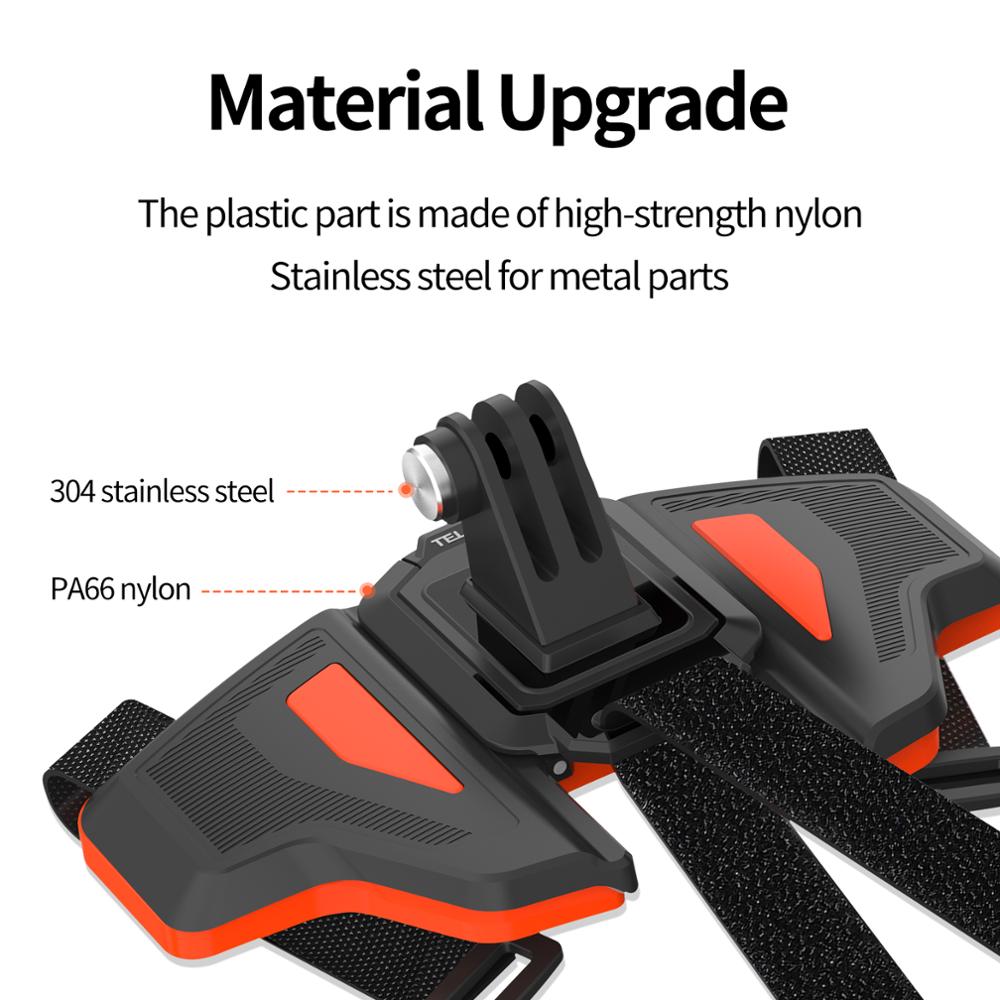 Motorcycle Helmet Mount Strap Flodable Front Chin Mount for GoPro Hero 10 9 8 7 6 5 DJI Osmo Action Insta360 Accessories